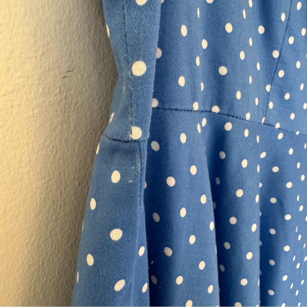 Grace Karin Blue Polka Dot Dress Circle Skirt Wedding Guest Office  Date #0007 - Picture 5 of 15